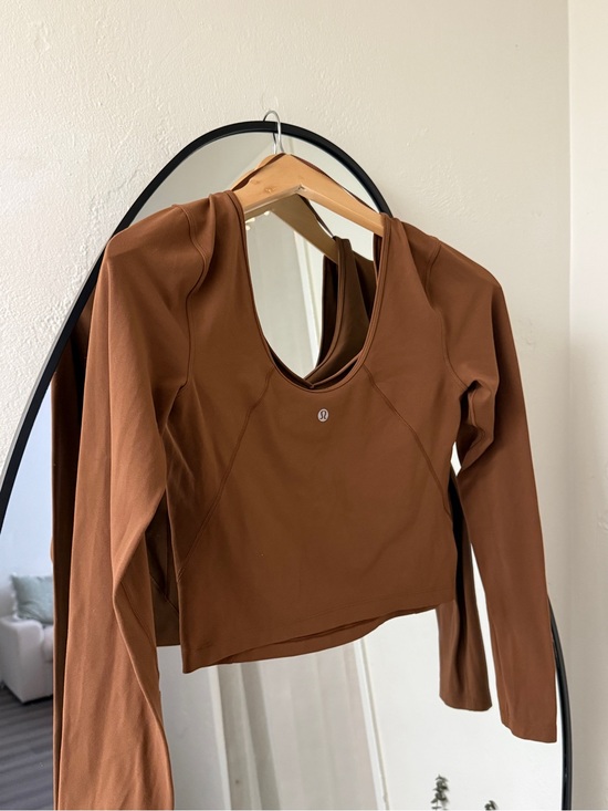 lululemon athletica Tops - Lululemon Align Java Brown Long Sleeve Cropped Top Shirt